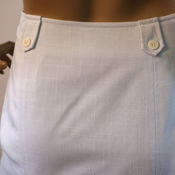 VIA CONDOTTI Vintage Career Skirt Womens Size 4 Classy White Knee Length Pleated - Picture 6 of 10